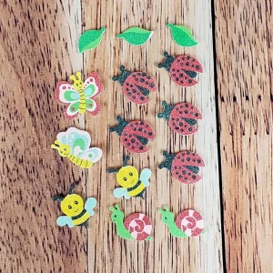 14 autocollants - insectes aux jardins