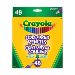 48 crayons de couleur en bois taillés de marque Crayola