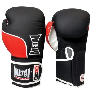 Gants de Compétition Metal Boxe Club Line - Noir/Rouge