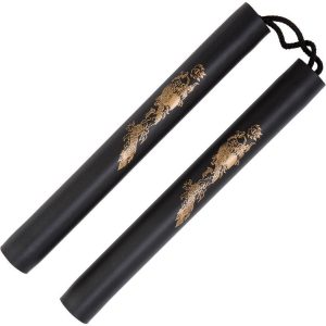 Nunchaku mousse corde Dragon noir Dojo Master