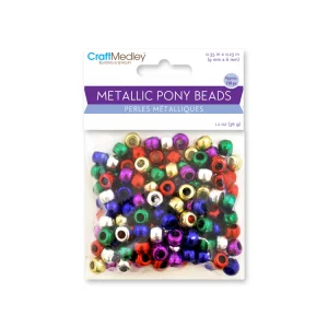 Perles pony - couleurs métalliques (36 gr.)