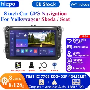 2 Din Android Car Radio GPS For VW / Volkswagen Skoda Octavia golf 5 6 touran passat B6 polo Jetta 2Din AutoRadio Multimedia RDS