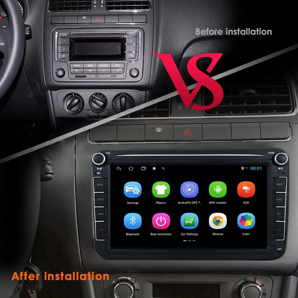 2 Din Android Car Radio GPS For VW / Volkswagen Skoda Octavia golf 5 6 touran passat B6 polo Jetta 2Din AutoRadio Multimedia RDS – Image 3