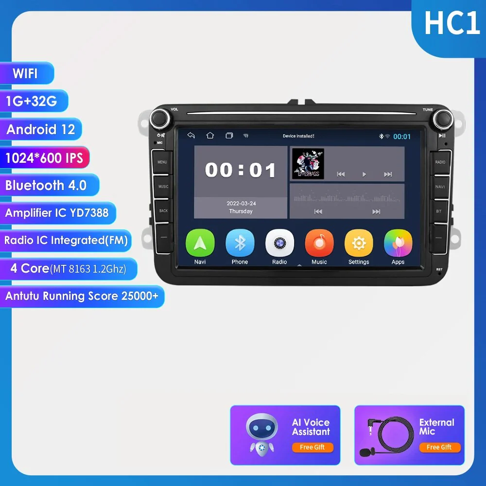 2 Din Android Car Radio GPS For VW / Volkswagen Skoda Octavia golf 5 6 touran passat B6 polo Jetta 2Din AutoRadio Multimedia RDS – Image 9