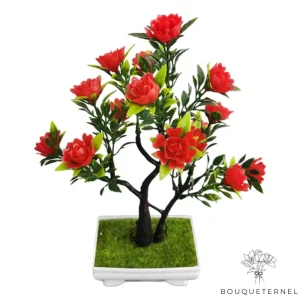Arbre en Fleurs Artificielles Rouges pour Cimetière