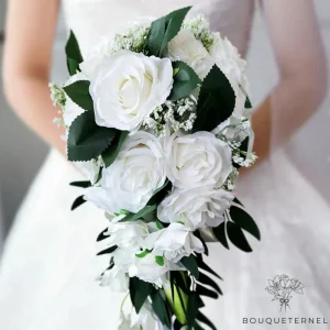 Bouquet de Mariée en Cascade Moderne