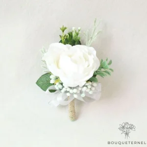 Boutonnière de Mariage en Pivoine