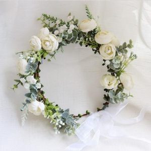Couronne de Fleurs Blanches pour Mariage