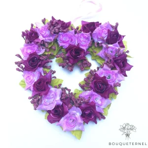 Gerbe de Fleurs Artificielles en Coeur pour Cimetière