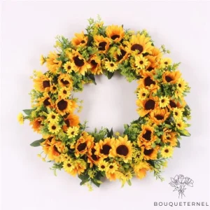 Couronne Mortuaire de Fleurs en Plastique