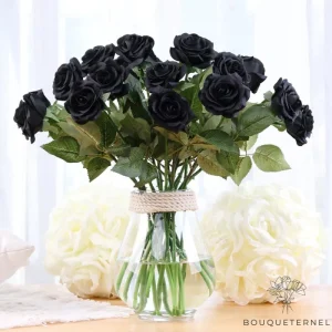 Fleurs Artificielles de Roses Noires