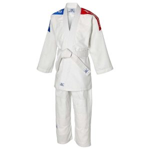 Kimono de judo enfant Mizuno Shiro tricolore – Avec ceinture blanche