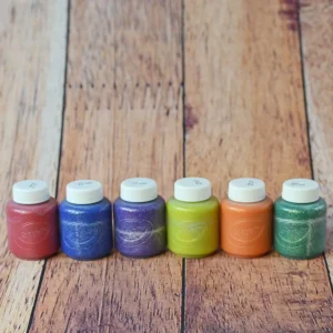 6 petits pots de peinture lavable (gouache) - Brillantes