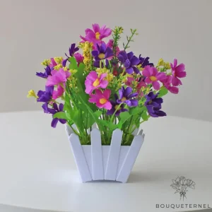 Petite Jardinière de Fleurs Artificielles pour Cimetière
