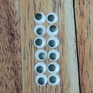 12 yeux mobiles à coller (25 mm - moyen)